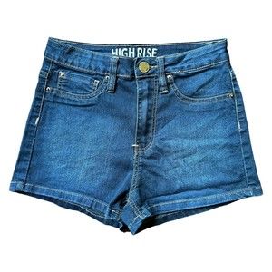 YMI Size 3 Shorts High Rise Blue Jean Dark Wash Stretchy Denim Juniors